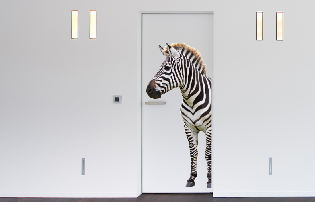 Zebra deursticker