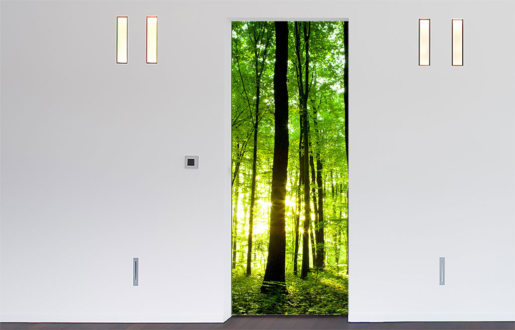 Groen bos deursticker