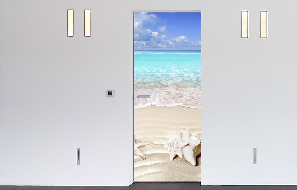Strand deursticker