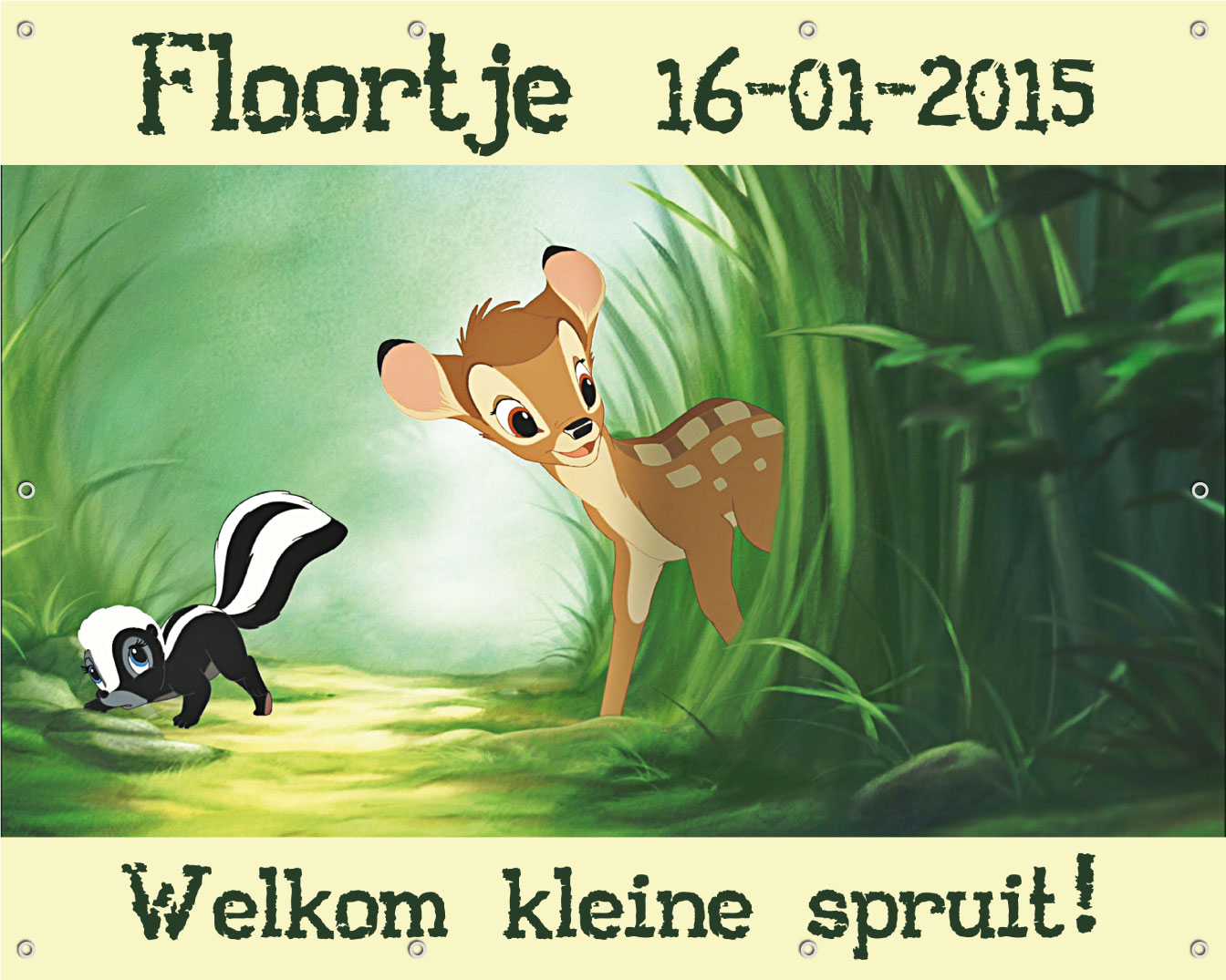 Geboorte spandoek bambi