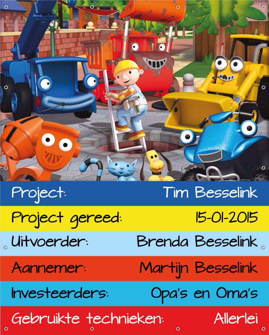 Geboorte spandoek Bob de Bouwer