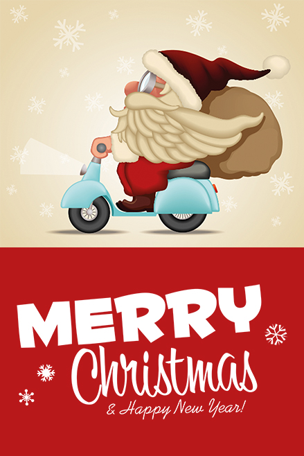 kerstman op scooter-7237