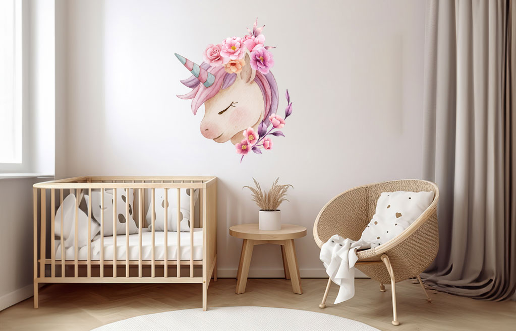 Eenhoorn met bloemen