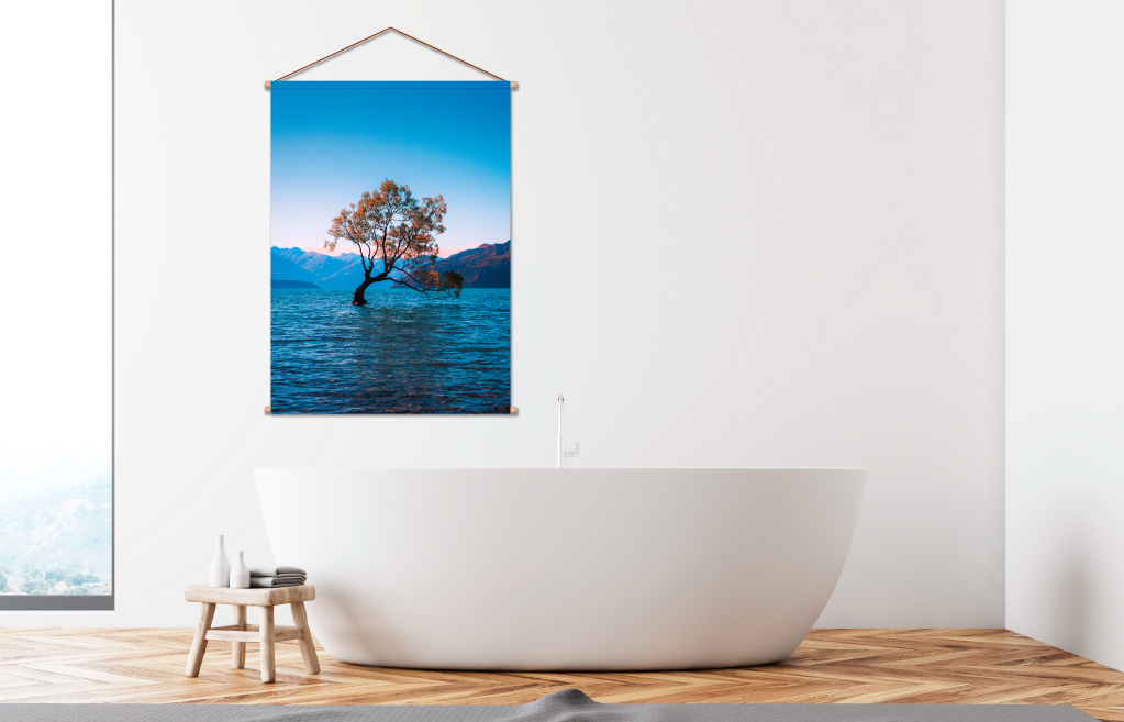 Textiel poster boom in water