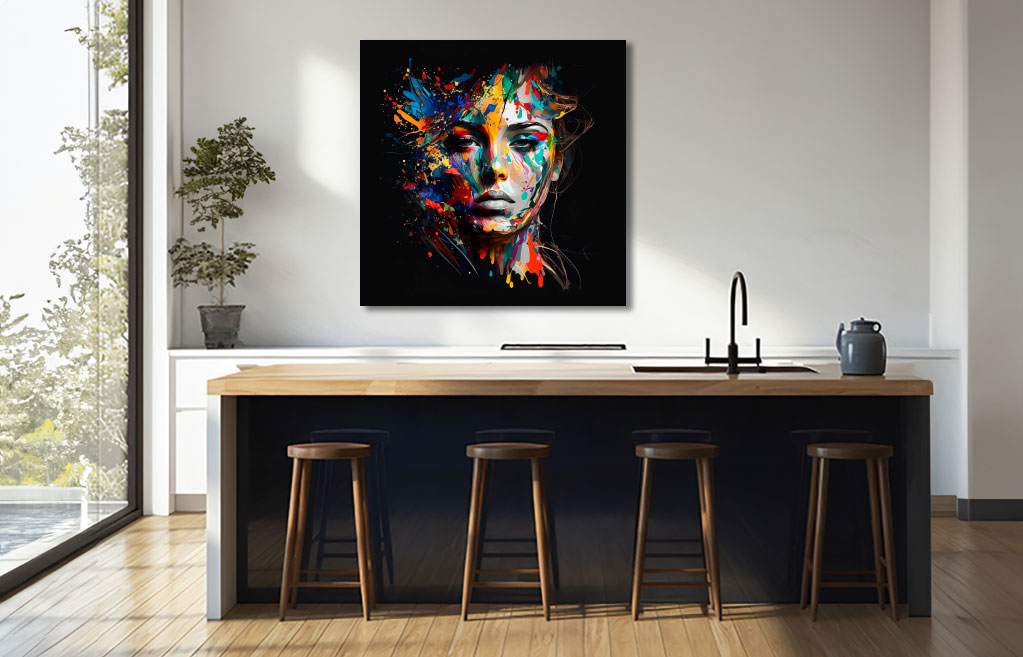 Plexiglas bord geverfde vrouw