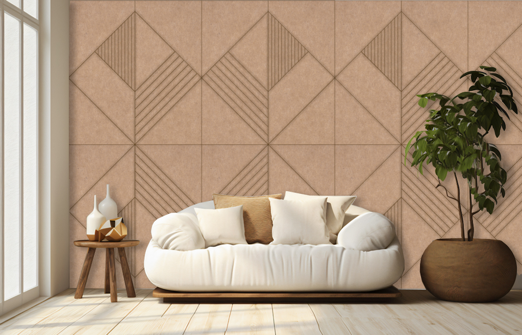 Akoestische wandpanelen Looma, 2 panelen van 260x60 cm