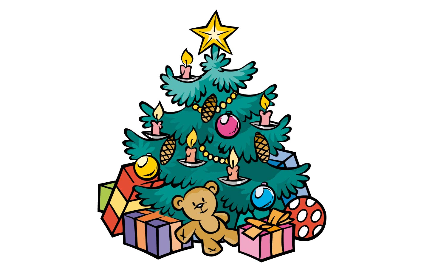 Kerstboom met pakjes