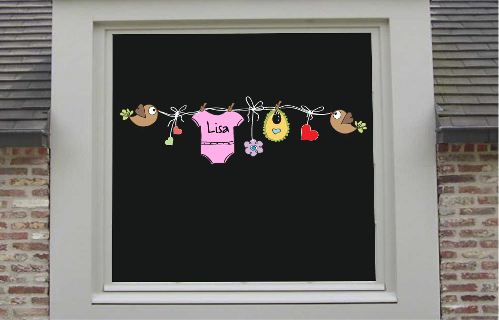 Vogeltjes waslijn meisje